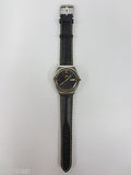 Seiko Automatic Watch, Day & Date, 17 jewels Black Dial Watch, New Leather Band