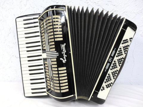 Vintage Hagstrom Sweden Piano Accordion 120 Bass 41 Keys, Black and White