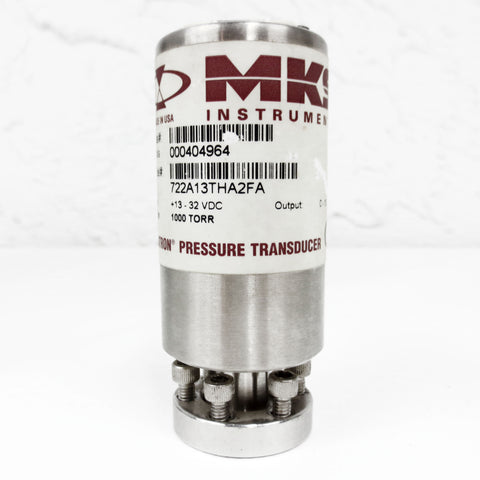 MKS Instruments Baratron Pressure Transducer 1000 TORR Range, 1.5" Mod 722A13THA2FA