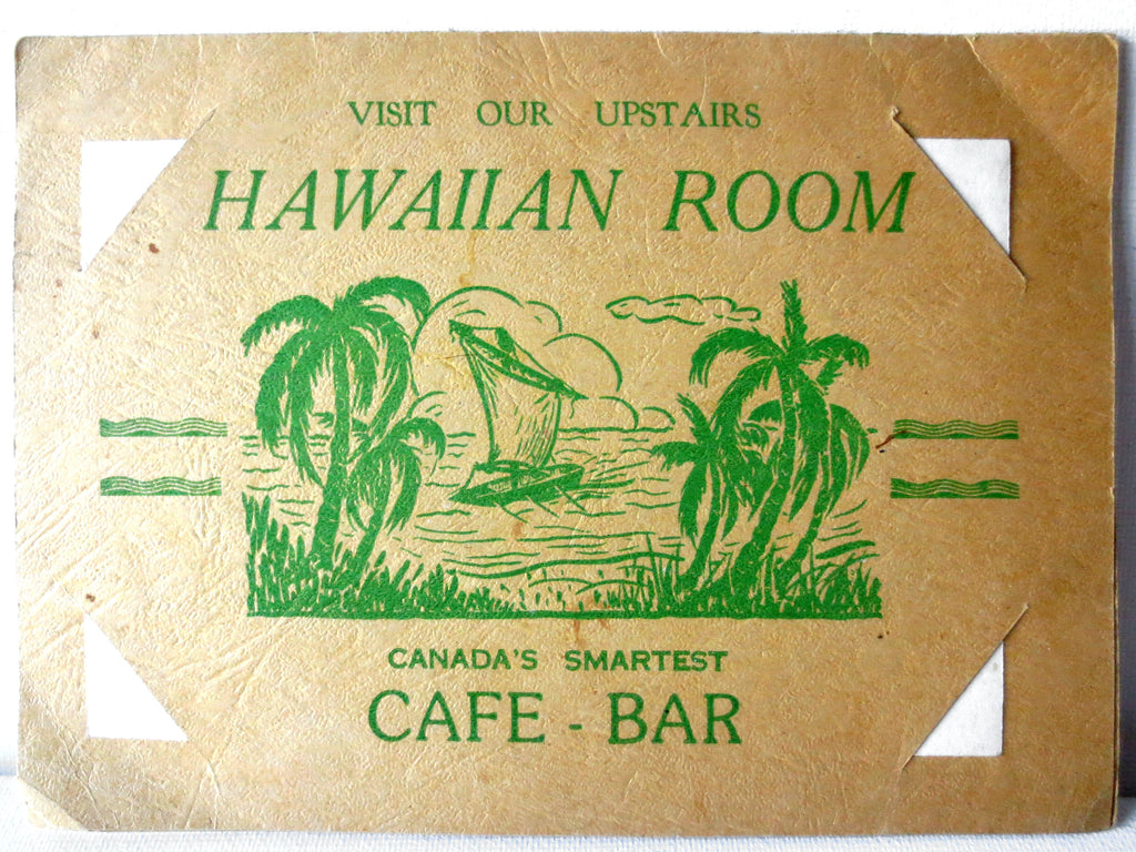 Vintage WWII 1943 Photo Advertising of Montreal's Tic Toc Cafe Bar Hawaiian Room