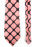 Vintage Barsoi Greyhound Setura Diolen Luxury Necktie, Pink Square Roses, 52"