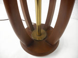 Vintage Mid Century Danish Modern Eames Era Wood Sculptural Lamp 31" Spirals
