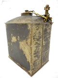 Antique WWI Army Military Brass Lamp Gas Canister Box with Screw On Brass Lid
