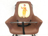Vintage 1980's McDonald's Fast Food Child Kid High Chair on Wheels, Cartoon Tray, Ronald McDonald, Chome Legs on Wheels