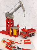 Vintage 1980 Lego Tower Crane & Truck from Playset #722, Complete Build, Crane Swivels, Articulated, With Manual