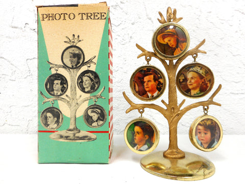 Mid Century Photo Picture Tree Stand 5 Frames by Dan-Dee NYC, Made in Japan, Vintage Wedding Table Decor, Guest Gift, Valentine's Day