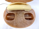 Vintage Clam Shell Oyster Rotary Phone Hand Set 12X10" Translucent, Lucite, Signed and Functional, Kitsch Retro Living Room Phone