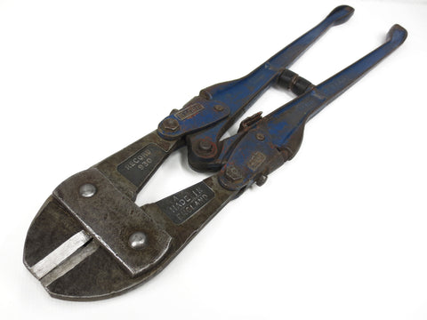 Vintage 29" Bolt Cutter Signed Record England Model 930, Original Blue Paint, Steel Cutter, Lock and Chain Breaker, Storage Hunter