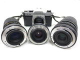 Vintage 1980 Pentax Asahi K1000 with Manual and Prime Lens SMC Pentax-M 1:2 50mm, With Vivitar 70-210mm, Makinon 80-200mm Zoom, Cover
