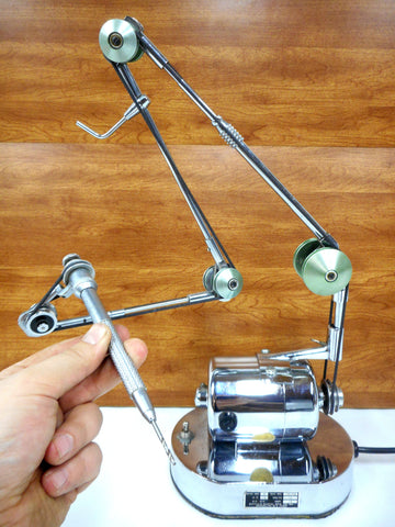 Vintage Buffalo Dental Drilling Motor 1/8 HP #18 with 30" Articulated Arm, Forward Reverse Belt Drive, Kaltenbach & Voigt Germany Attachment