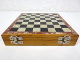 Handmade Luxury Chess Game Box 8X8", Wooden Box, Marble Top and Complete Chess Pieces, Portable, Latches