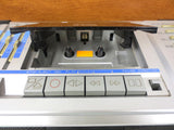 Vintage Futuristic AKAI Boombox 4 Band Cassette Stereo Receiver, Model PJ-R25FU Made in Japan, 2 Detachable Speakers