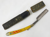Antique Barber Straight Razor 9 1/2" Bellefontaine Barber's Gem from Montreal, Germany, Hand Painted Barber's Pole, Original Box