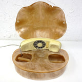 Vintage Clam Shell Oyster Rotary Phone Hand Set 12X10" Translucent, Lucite, Signed and Functional, Kitsch Retro Living Room Phone