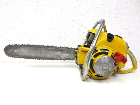 Vintage 1956 Pioneer IEL Chainsaw HC Model, 85.7 cc Forestry Chainsaw, Canada Lumberjack, Double Exhausts, with Manual