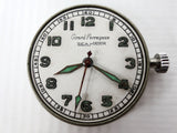 Vintage 1940's Girard Perregaux Sea Hawk Men' Watch with Rare Glow in the Dark Army Military Dial, White Dial, New Brown Leather Band