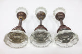 3 Pairs of Antique Victorian 12 Point Crystal Glass Door Knobs Screws & Rods #5