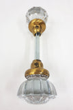 Pair of Antique Victorian 12 Point Crystal Glass Door Knobs, Screws & Rod #7