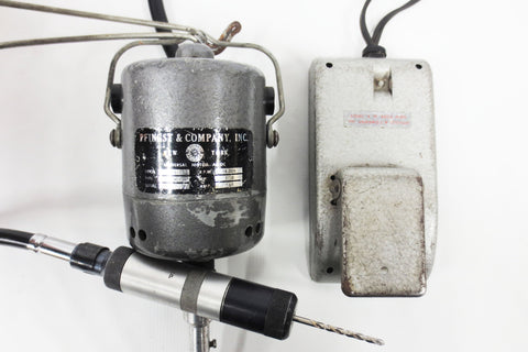 Vintage Jeweler & Dental Surgery Drill Tool by Pfingst, Speed Pedal, Flex Shaft, Wall Hook