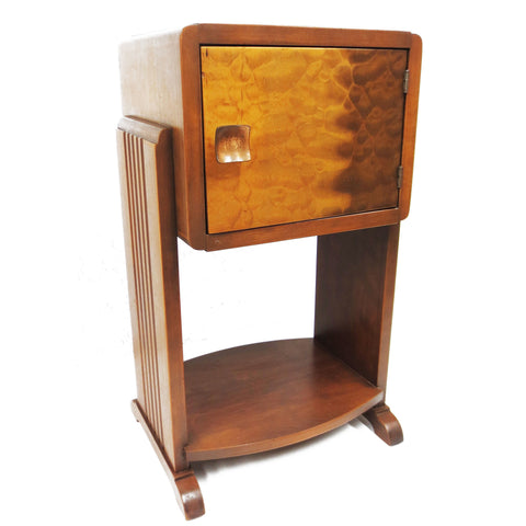 Vintage Mid Century Wood Snuffbox 13 X 11", Small Hand Made Furniture with Door