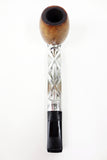 Vintage Estate Tobacco Pipe Silver Nylon & Wood from England, 5 3/4" Long