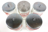 5 Vintage Glass Pharmacy Medical Supplies Jars by Merco, Bandages, Gauze, Cotton