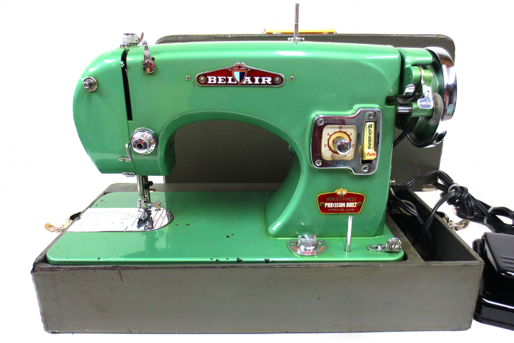 Rare Vintage Bel Air Super De Luxe Industrial Sewing Machine, Apple Green, 1950s